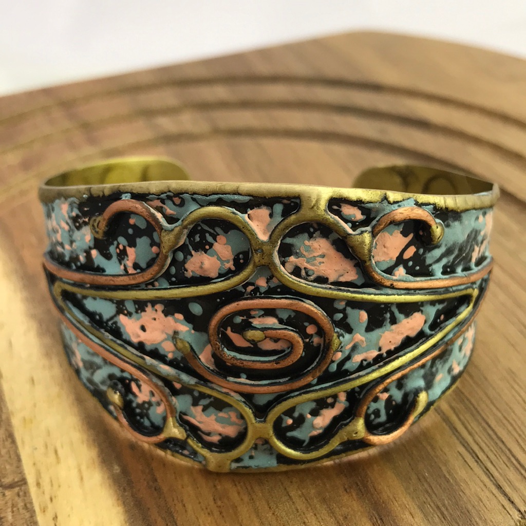 Beautiful Artisan Patina Finish Cuff Bracelet 1.5